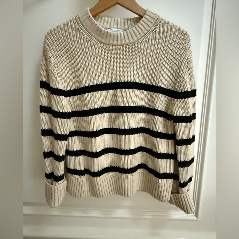 & Other Stories Black and Cream Striped Sweater